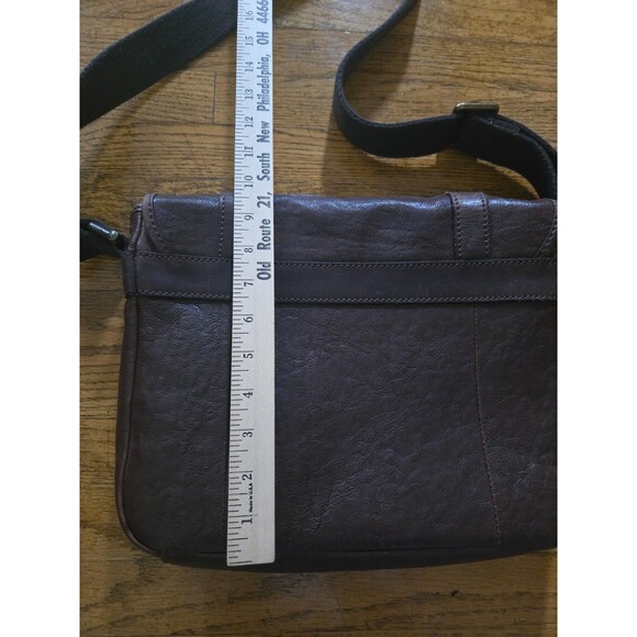 Vintage Fossil Brown Leather Large Messenger Cross Body Bag - Picture 12 of 13